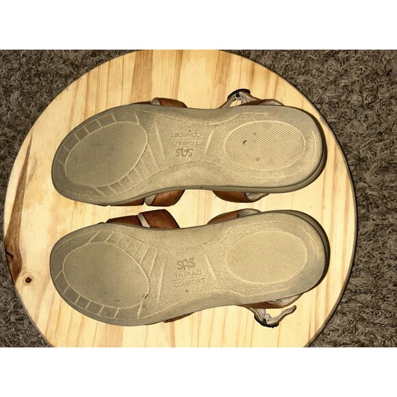 SAS Huarache Quarter Strap Sandals Women’s 10W Antique Tan Brown Embroidered - Picture 7 of 8